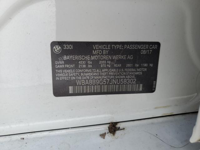 2018 BMW 330 - WBA8B9G57JNU58302