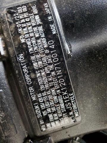 2022 SUZUKI GSX1000 GT JS1EK12D1N7100140