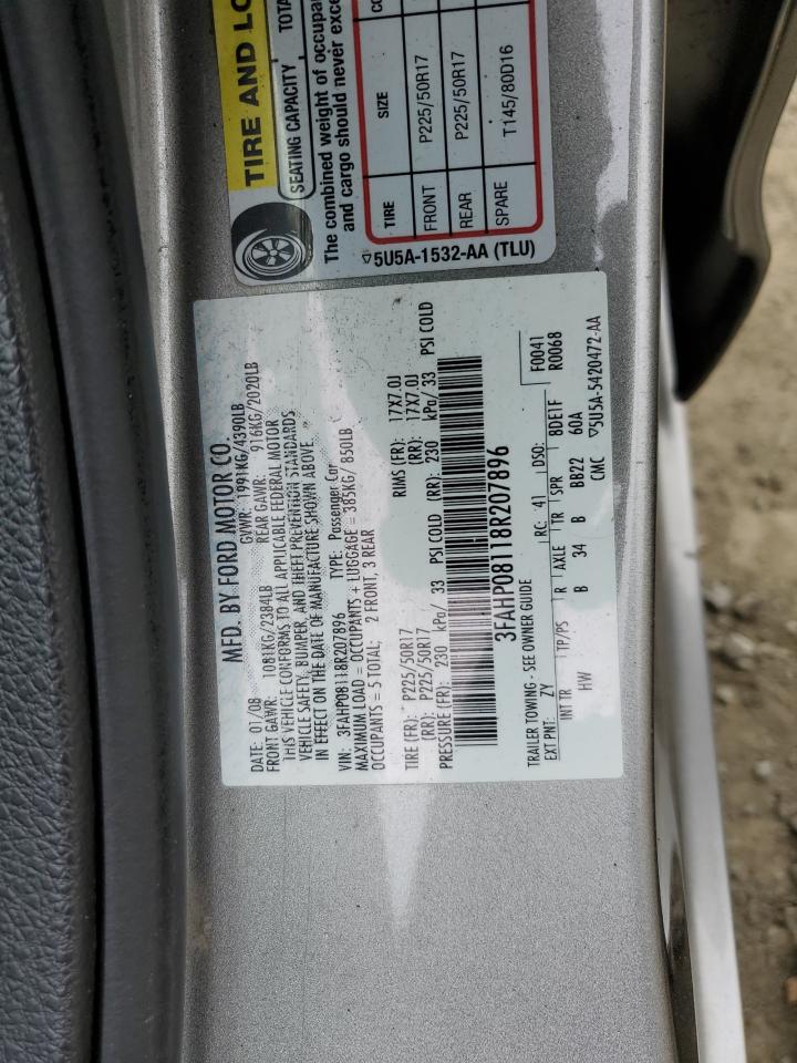 3FAHP08118R207896 2008 Ford Fusion Sel