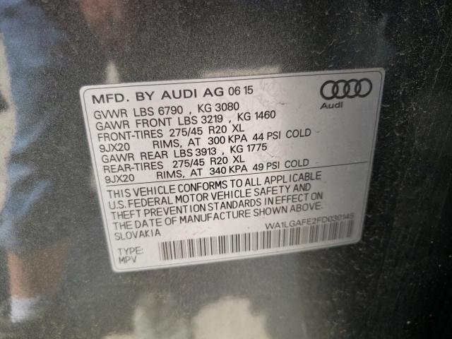 2015 Audi Q7 Premium Plus VIN: WA1LGAFE2FD030145 Lot: 52384484