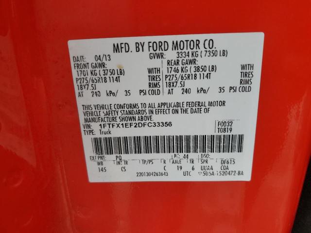 2013 Ford F150 Super Cab VIN: 1FTFX1EF2DFC33356 Lot: 52665204