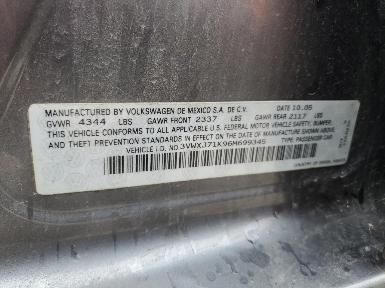 3VWXJ71K96M699345 2006 Volkswagen Jetta Gli Option Package 2