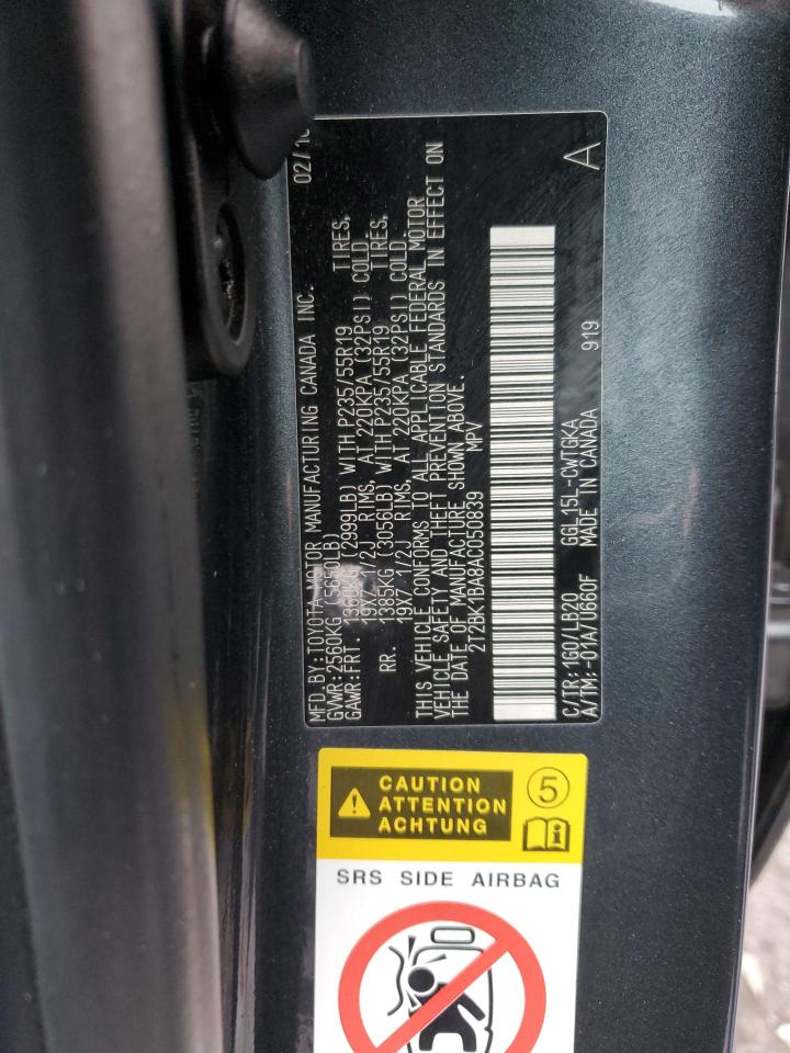 2T2BK1BA8AC050839 2010 Lexus Rx 350