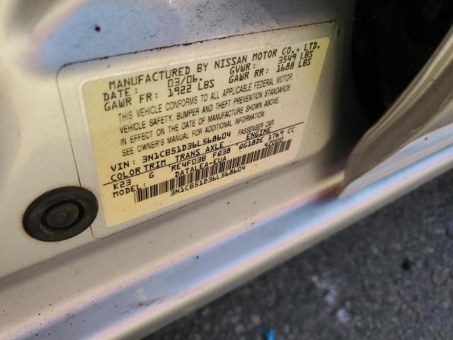 2006 Nissan Sentra 1.8 VIN: 3N1CB51D36L568604 Lot: 51780194