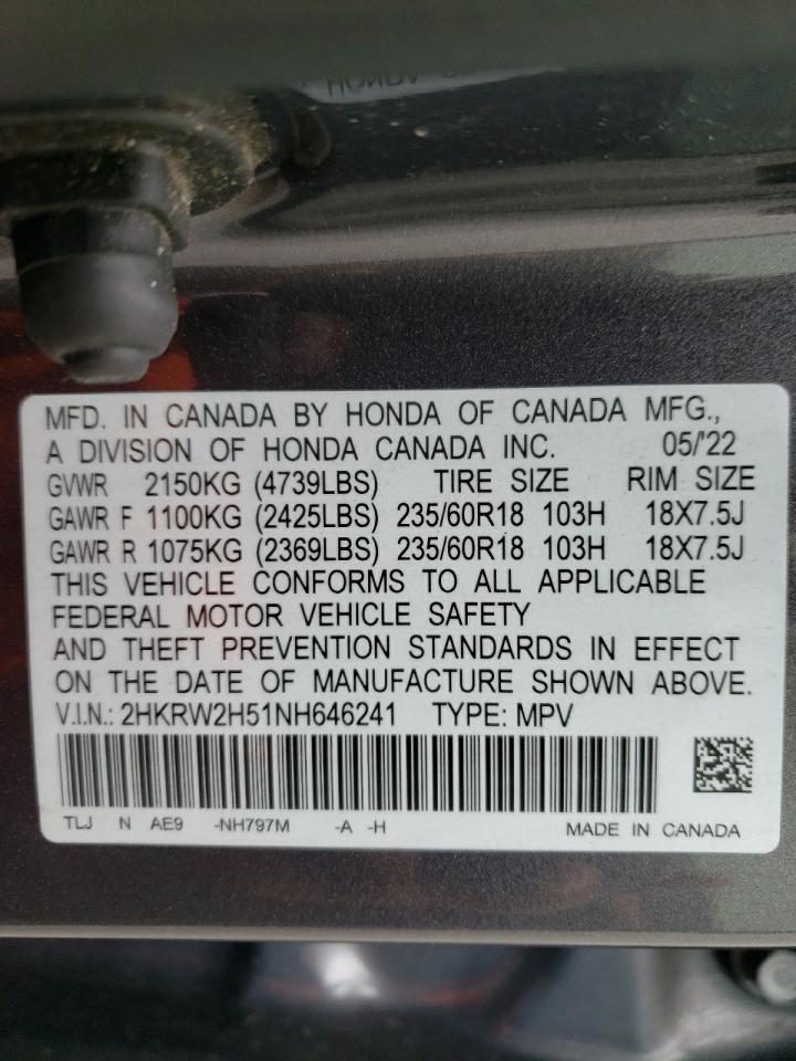 2HKRW2H51NH646241 2022 Honda Cr-V Ex