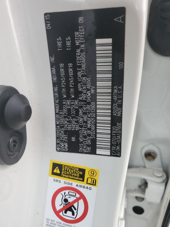 5TDZARFH2FS013909 2015 Toyota Highlander Le