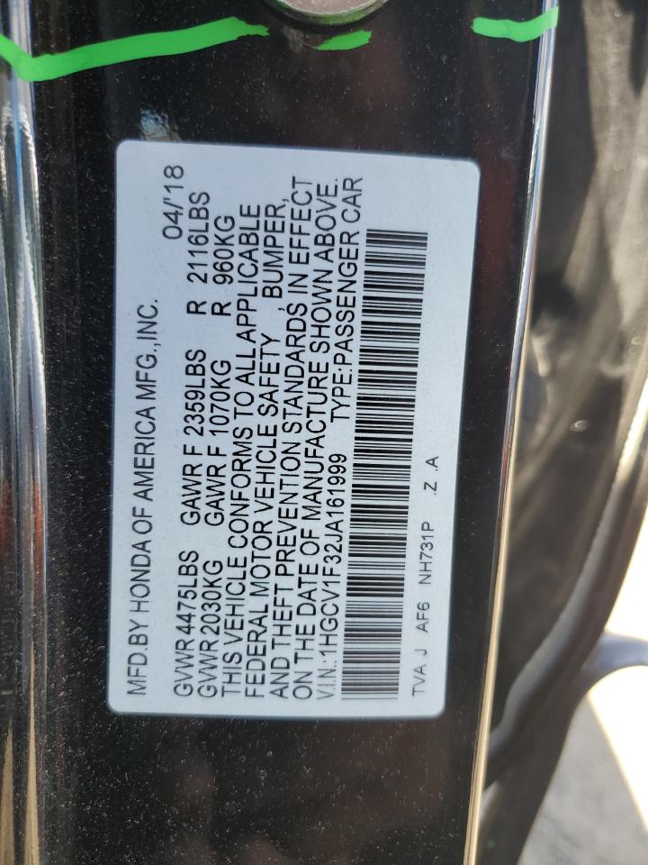 2018 Honda Accord Sport vin: 1HGCV1F32JA161999