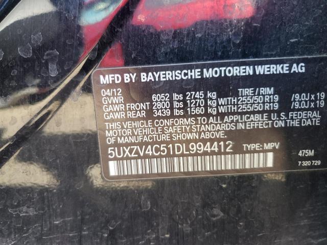 VIN 5UXZV4C51DL994412 2013 BMW X5, Xdrive35I no.12