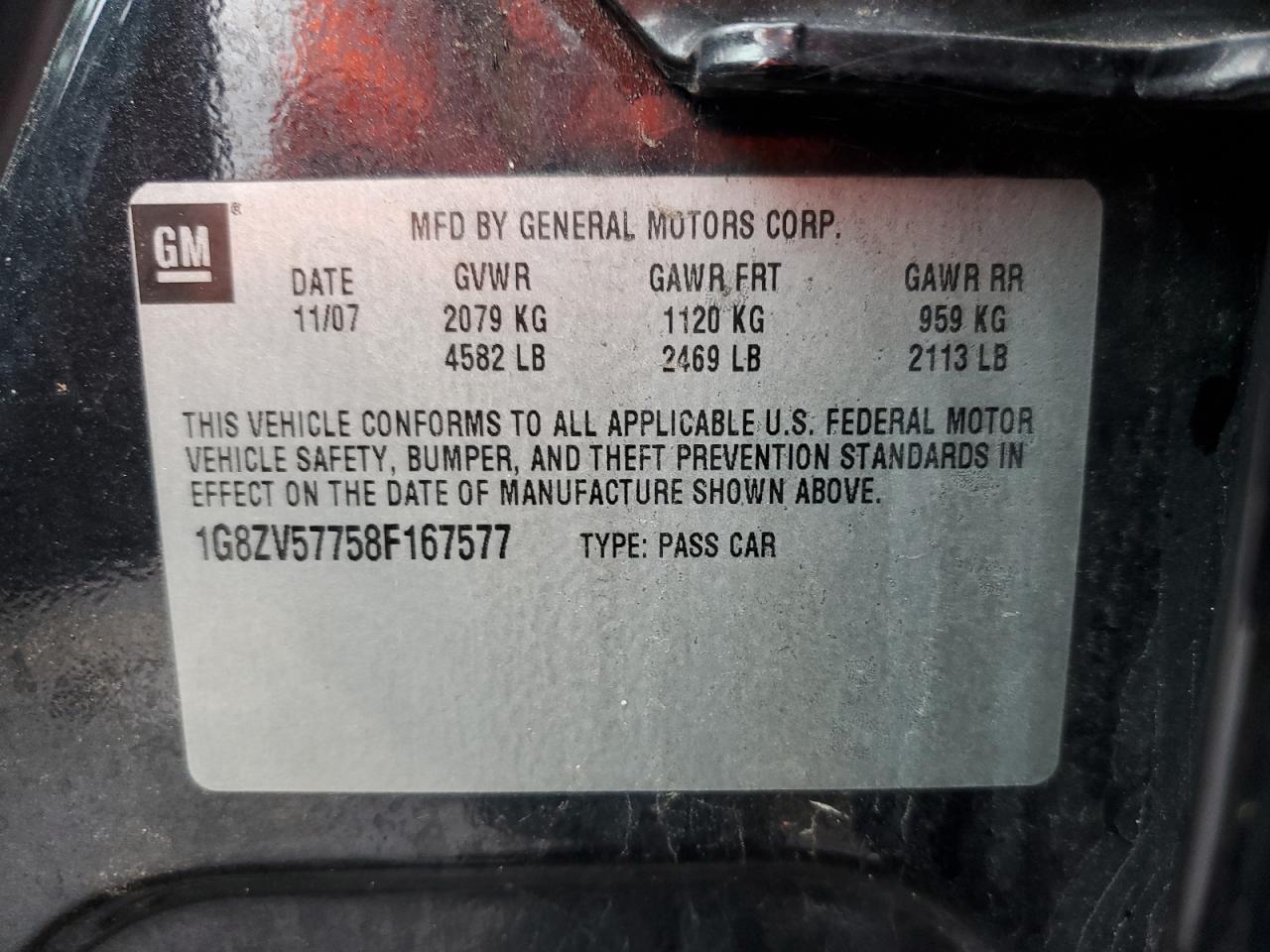 1G8ZV57758F167577 2008 Saturn Aura Xr