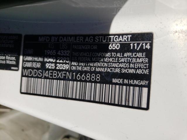 WDDSJ4EBXFN166888 2015 Mercedes-Benz Cla 250