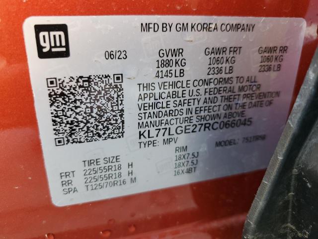 2024 CHEVROLET TRAX 1RS - KL77LGE27RC066045