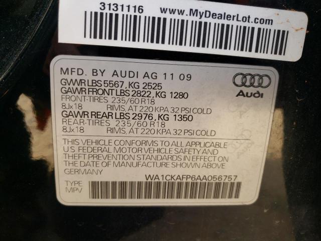 2010 Audi Q5 Premium VIN: WA1CKAFP6AA056757 Lot: 50082694