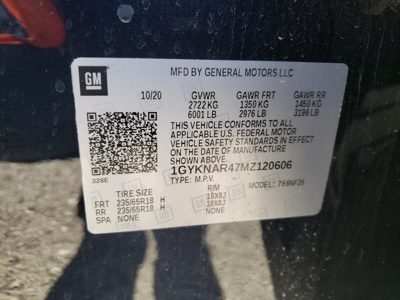 1GYKNAR47MZ120606 2021 Cadillac Xt5 Luxury