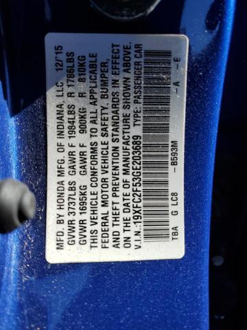 19XFC2F53GE203689 2016 Honda Civic Lx