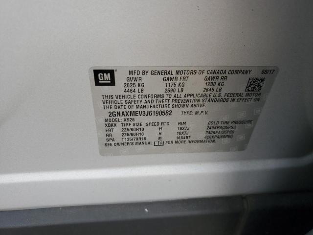 2018 Chevrolet Equinox Premier VIN: 2GNAXMEV3J6190582 Lot: 51291714