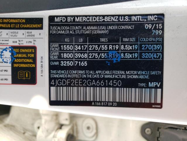 VIN 4JGDF2EE2GA661450 2016 Mercedes-Benz GL-Class, ... no.13