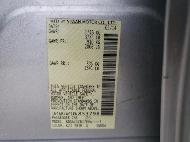 2014 Nissan Sentra S VIN: 1N4AB7AP1EN853798 Lot: 49204164