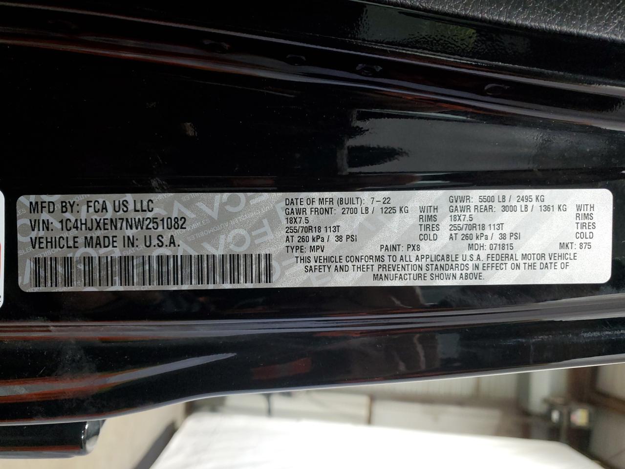 1C4HJXEN7NW251082 2022 Jeep Wrangler Unlimited Sahara