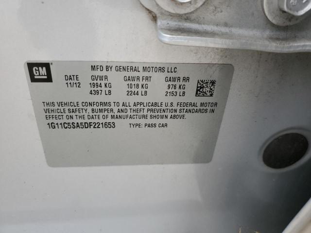 2013 Chevrolet Malibu 1Lt VIN: 1G11C5SA5DF221653 Lot: 52552224