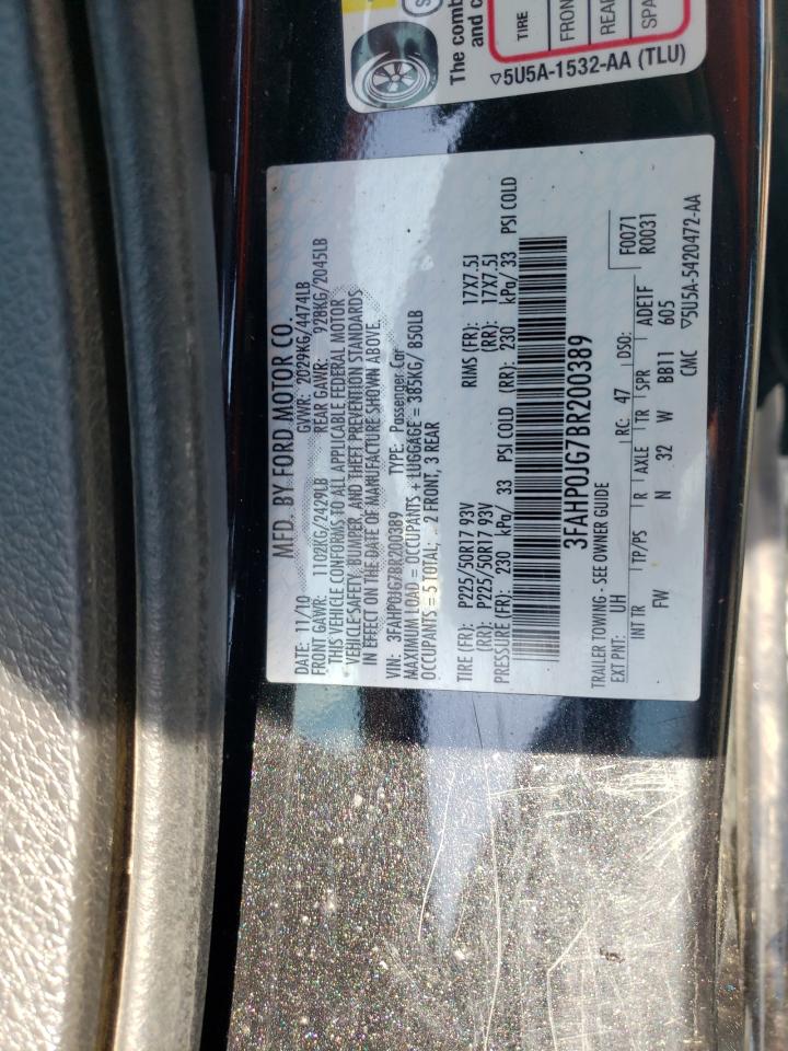 3FAHP0JG7BR200389 2011 Ford Fusion Sel