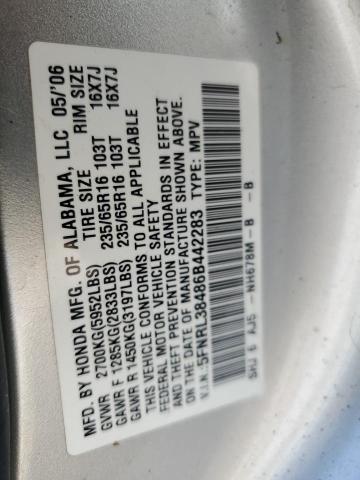 2006 Honda Odyssey Ex VIN: 5FNRL38486B442283 Lot: 50325184