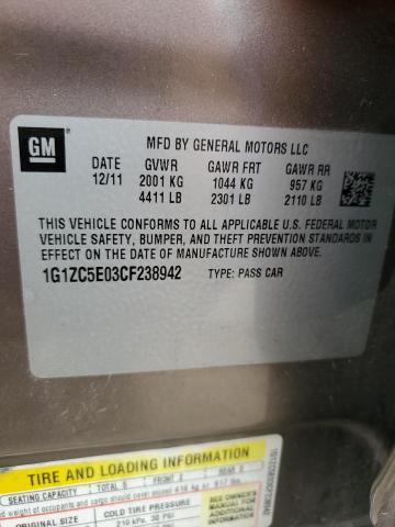2012 Chevrolet Malibu 1Lt VIN: 1G1ZC5E03CF238942 Lot: 49413444