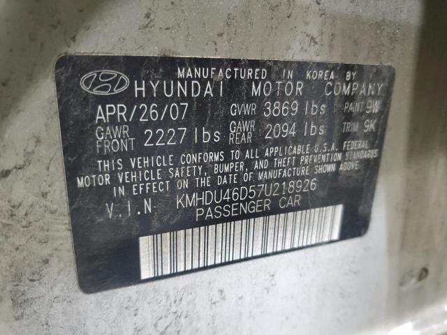 2007 Hyundai Elantra Gls VIN: KMHDU46D57U218926 Lot: 51393014