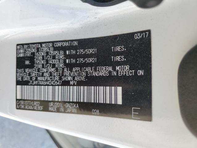 2017 LEXUS LX 570 JTJHY7AX6H4242647