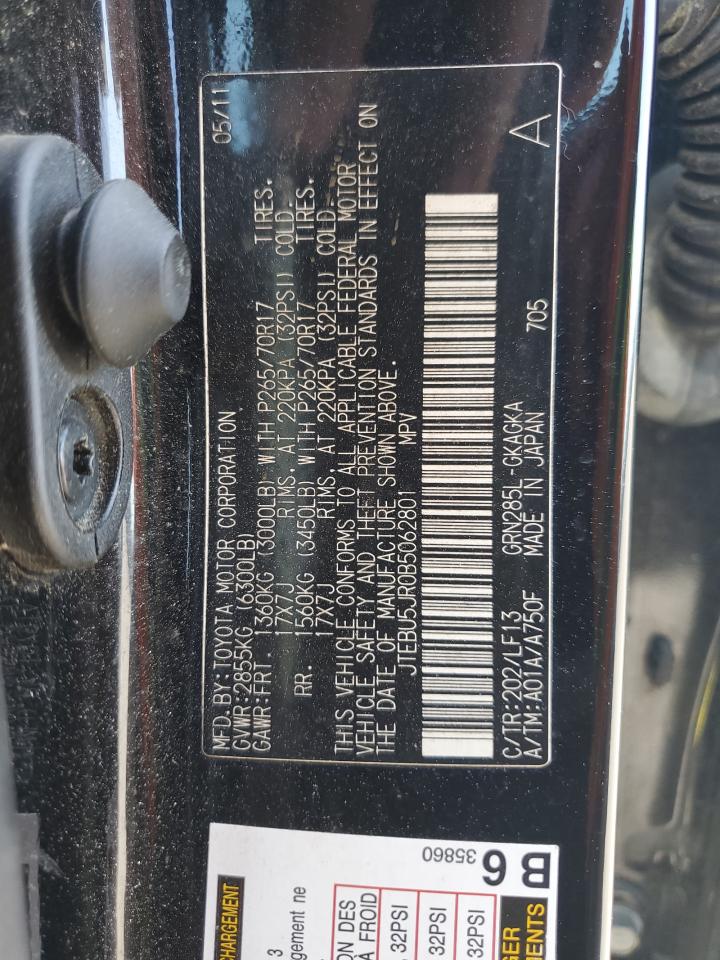 JTEBU5JR0B5062801 2011 Toyota 4Runner Sr5