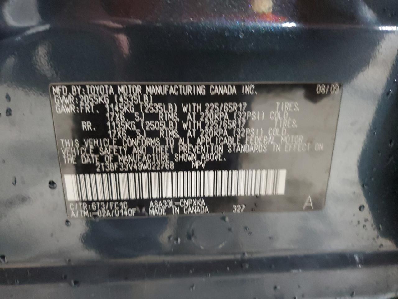 2T3BF33V49W022768 2009 Toyota Rav4