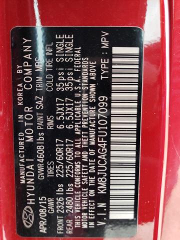 2015 Hyundai Tucson Limited VIN: KM8JUCAG4FU107099 Lot: 51271134