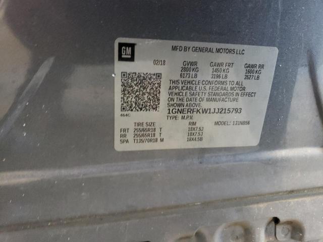 2018 CHEVROLET TRAVERSE L - 1GNERFKW1JJ215793