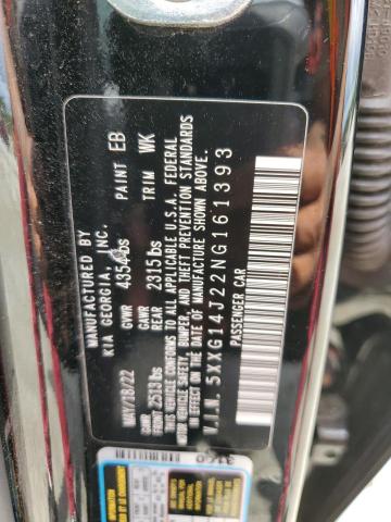 2022 Kia K5 Lxs VIN: 5XXG14J22NG161393 Lot: 50252284