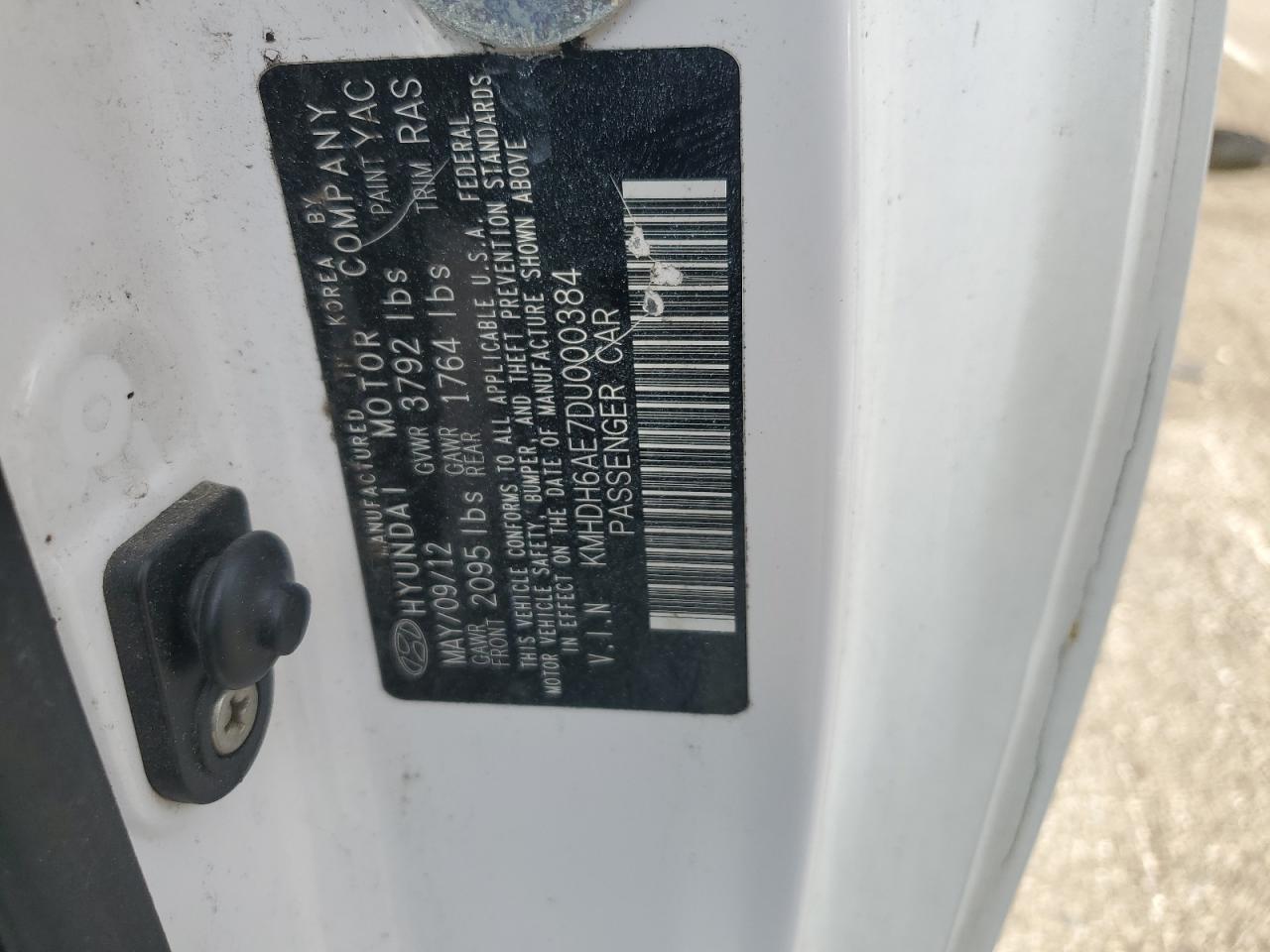 KMHDH6AE7DU000384 2013 Hyundai Elantra Coupe Gs