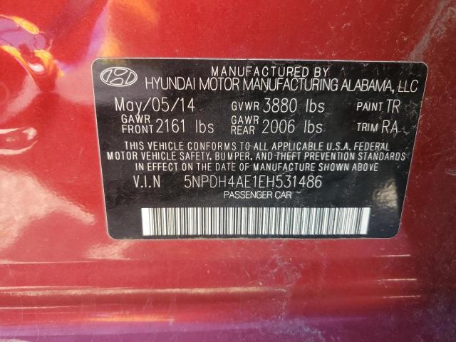 2014 Hyundai Elantra Se VIN: 5NPDH4AE1EH531486 Lot: 48575264