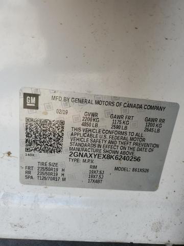 2019 Chevrolet Equinox Premier VIN: 2GNAXYEX8K6240256 Lot: 49738594