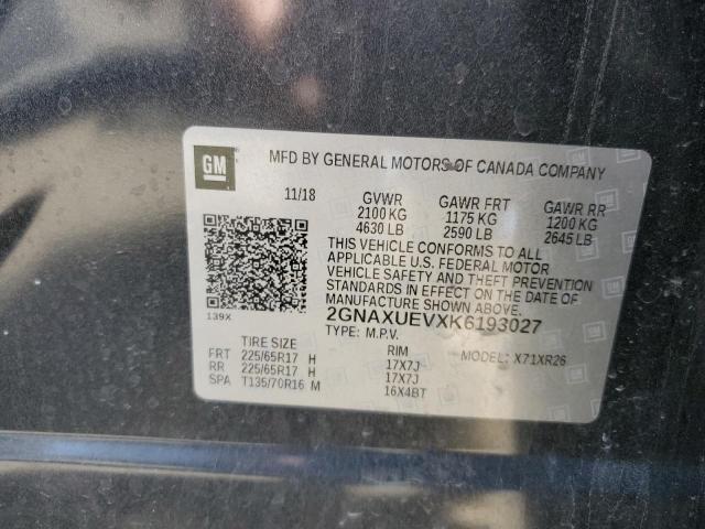 2019 CHEVROLET EQUINOX LT - 2GNAXUEVXK6193027