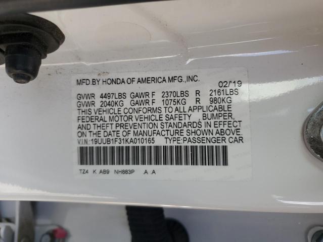 2019 Acura Tlx VIN: 19UUB1F31KA010165 Lot: 51201084