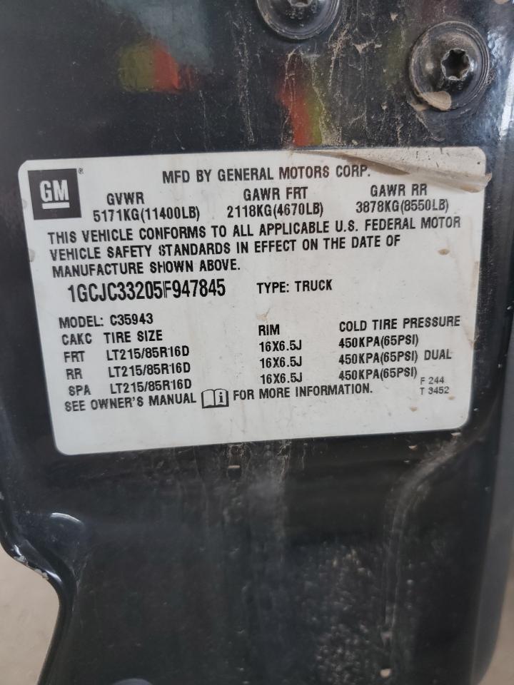 1GCJC33205F947845 2005 Chevrolet Silverado C3500
