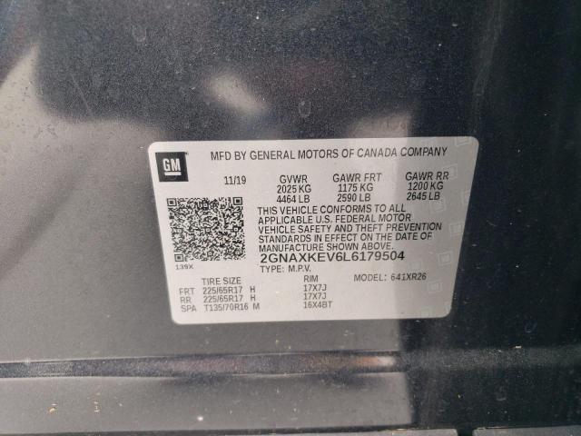 2020 Chevrolet Equinox Lt VIN: 2GNAXKEV6L6179504 Lot: 49435914