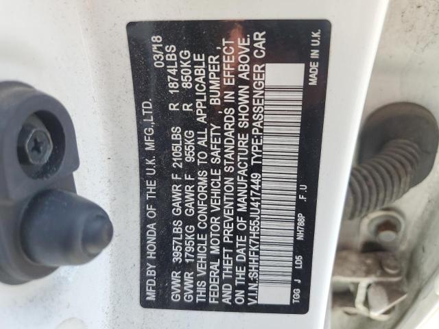 2018 Honda Civic Ex VIN: SHHFK7H55JU417449 Lot: 51068894