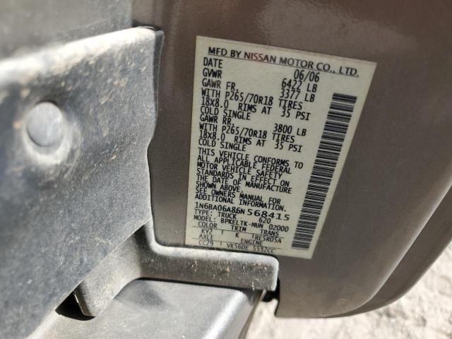 2006 Nissan Titan Xe VIN: 1N6BA06A86N568415 Lot: 50826324