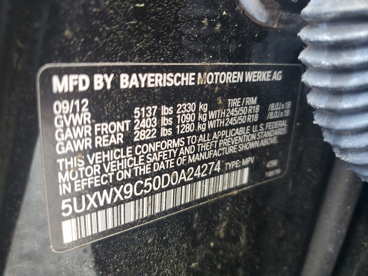 5UXWX9C50D0A24274 2013 BMW X3 xDrive28I