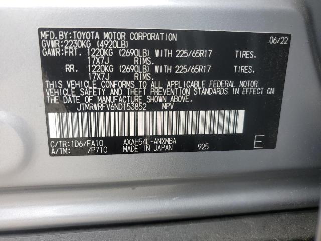 VIN JTMRWRFV6ND153852 Toyota RAV4 XLE 2022 13