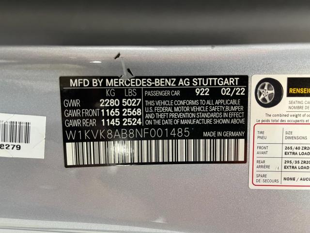 2022 MERCEDES-BENZ SL 55 AMG W1KVK8AB8NF001485