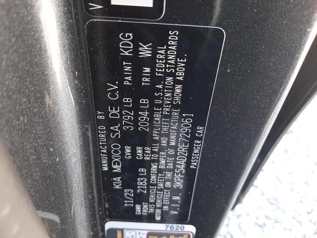 2024 Kia Forte Gt Line VIN: 3KPF54AD2RE729061 Lot: 51404974