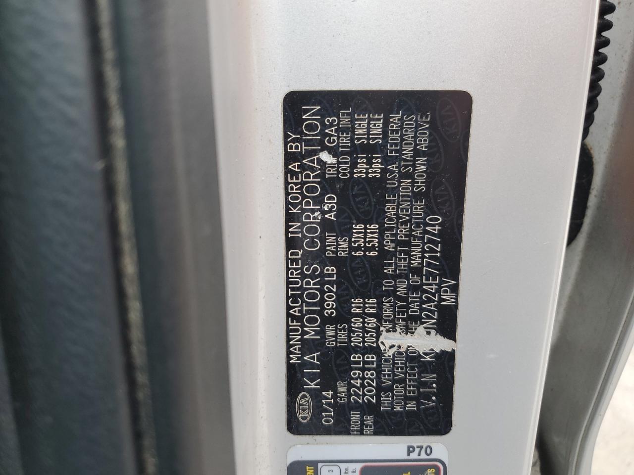 KNDJN2A24E7712740 2014 Kia Soul