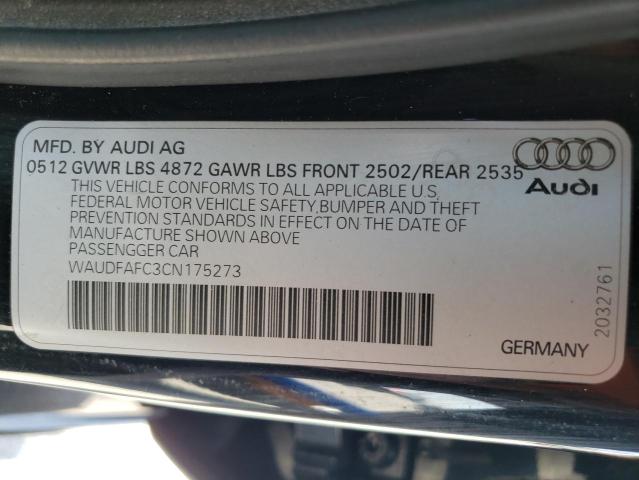 2012 Audi A6 Premium Plus VIN: WAUDFAFC3CN175273 Lot: 53107584