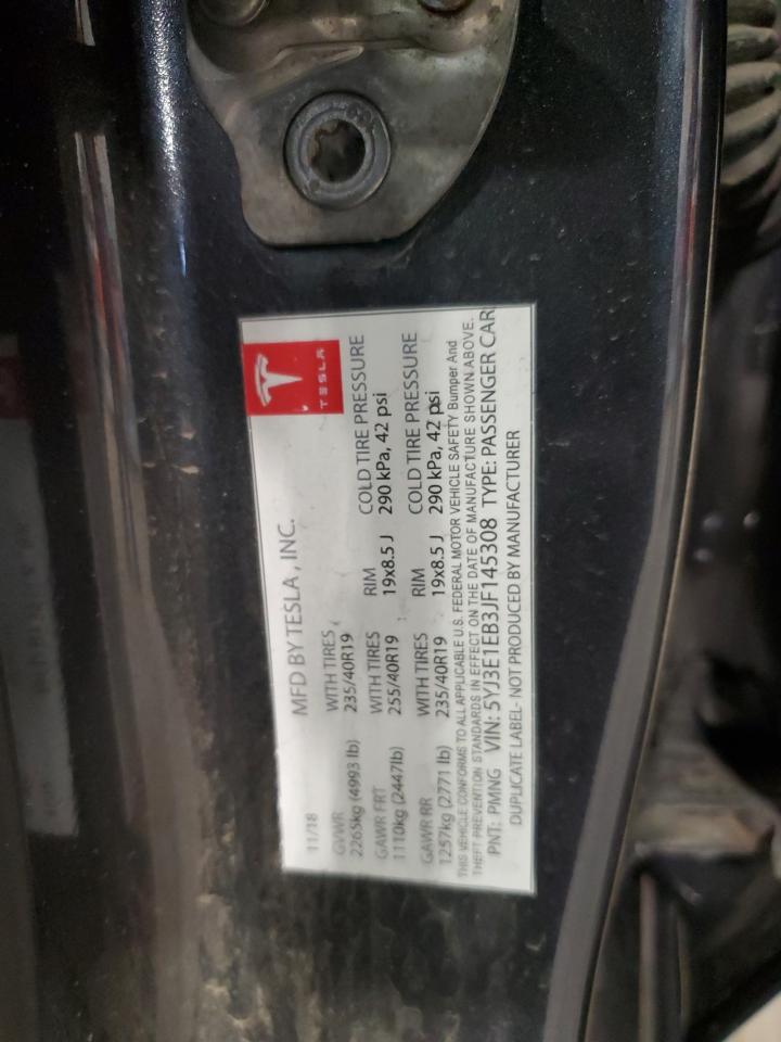 5YJ3E1EB3JF145308 2018 Tesla Model 3