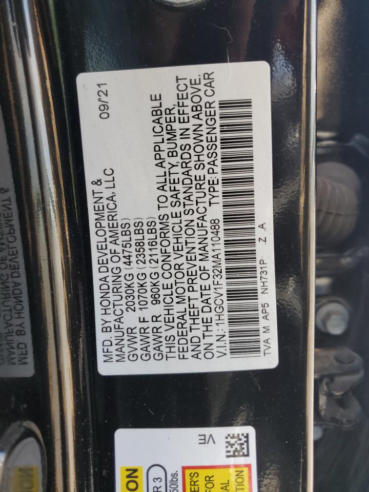 1HGCV1F32MA110488 2021 Honda Accord Sport